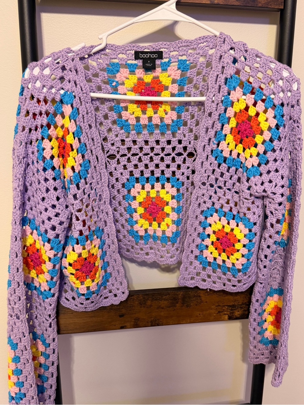 Multicolor Crochet Patchwork Cardigan
